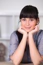 Woman with a blunt fringe Royalty Free Stock Photo