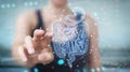Žena digitálne z človek črevo holografické skenovať projekcie  trojrozmerný obraz vytvorený pomocou počítačového modelu 