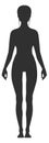 Woman body black silhouette. Female figure template