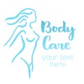 Woman body care silhouette Royalty Free Stock Photo