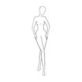 Woman body for fashion collection. Standing female figure for fashion designs. Vector illustration