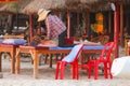 Woman body massage beach, Sihanoukville, Cambodia