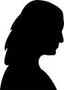 A woman body part, head silhouette vector