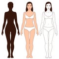 Woman Body Shape and Silhouette Template