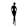 Woman body silhouette as fashion dummy. Female mannequin for fashion designs. Vector illustration Royalty Free Stock Photo