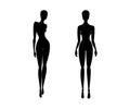 Woman body silhouettes fashion collection. Female mannequin for front view fashion designs. Vector illustration Royalty Free Stock Photo