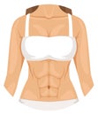 Woman body upper part. Female anatomy front