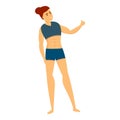 Woman bodybuilding icon, cartoon style Royalty Free Stock Photo