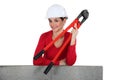 Woman with boltcutters