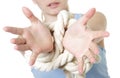 Woman with bounded hands Royalty Free Stock Photo