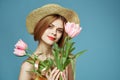 woman bouquet flowers luxury Royalty Free Stock Photo