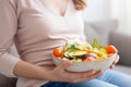 Woman bowl vegetables. Generate Ai