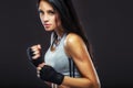 Woman boxer portrait