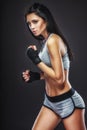 Woman boxer portrait