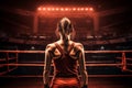 Woman boxer ring sport. Generate Ai