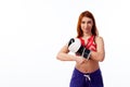 Woman in boxing gloves Royalty Free Stock Photo