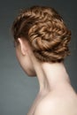 Woman with braid hairdo Royalty Free Stock Photo