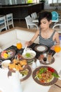 Woman breakfast Royalty Free Stock Photo