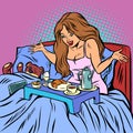 Woman Breakfast in bed