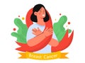 Woman with breast cancer vector concept