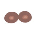 Woman breast doodle icon, vector color illustration