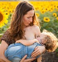 Woman breastfeeding baby Royalty Free Stock Photo