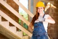 Woman Bricklayer Thumbs Up Royalty Free Stock Photo