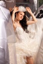 Woman in Bridal Shop Royalty Free Stock Photo