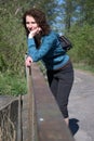 Woman on a bridge