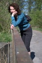 Woman on a bridge