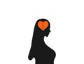 Woman, broken heart icon. Vector illustration. Flat design Royalty Free Stock Photo