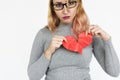 Woman Broken Heart Portrait Concept Royalty Free Stock Photo