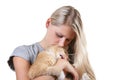 woman with brown fluffy cat