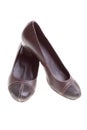 Woman brown shoes isolated