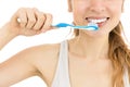 Woman brushing her teeth Royalty Free Stock Photo