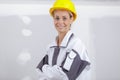 woman builder looking at camera Royalty Free Stock Photo