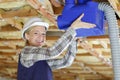 woman builder looking at camera Royalty Free Stock Photo