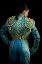 Woman bullfighter suit with blue lights