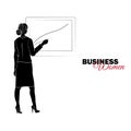 Woman in business suit. Businesswoman draws a chart