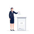 A woman in business suit voting. Royalty Free Stock Photo