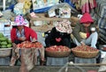 Woman in busy market in Vietnam Royalty Free Stock Photo