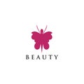 Woman butterfly logo design vector template