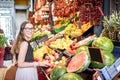 Woman buying food in the market