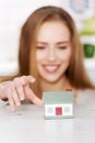 Woman buying new house Royalty Free Stock Photo