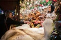 Woman buying presents in a christmas market