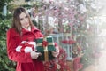 Woman buys christmas gifts