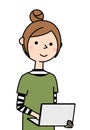 Young woman operating a laptop Royalty Free Stock Photo