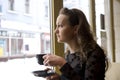 Woman in the cafe Royalty Free Stock Photo