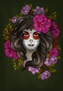 Woman with calavera makeup. Day of the Dead concept