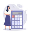 Woman with calculator Royalty Free Stock Photo